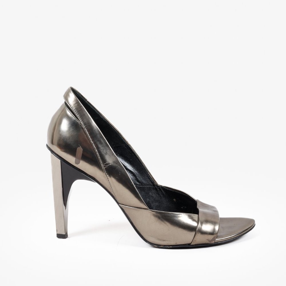 Versace Silver Metallic Sandals - Picture 2 of 10